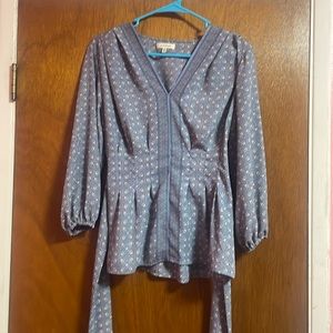 Max Studio dusty blue blouse